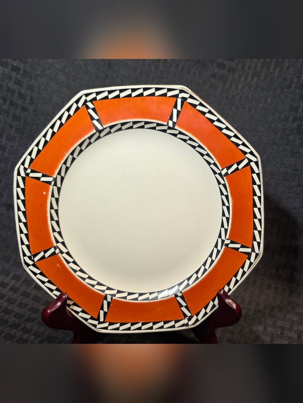 Vintage Wedgwood Etruria Marshall Field Plates Set of 4 Orange Black